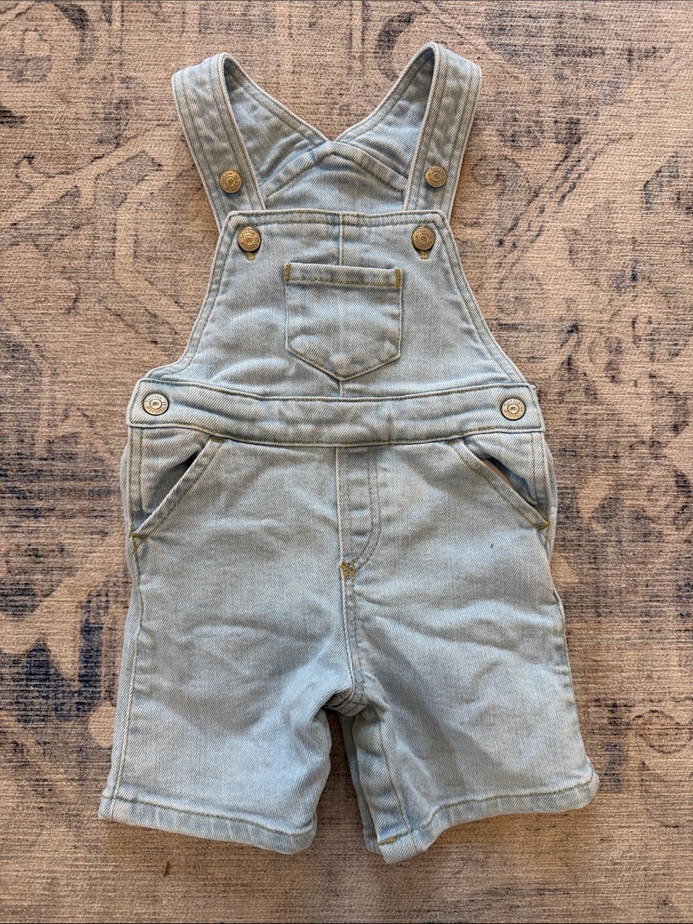 Tartine et Chocolat Pale Blue Denim Short Overalls